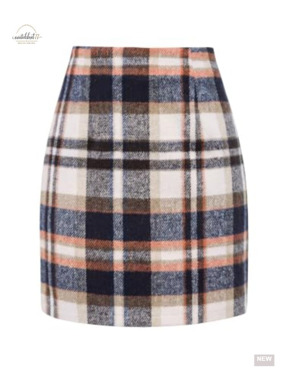 Women's Plaid Mini Pencil Skirt High Waist Slim Fit Fall Winter
